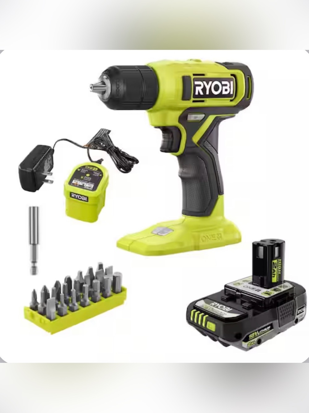 NEW ONE+ 18V Cordless 3/8 in. Drill/Driver Kit with (1) 2.0 Ah Battery, Set